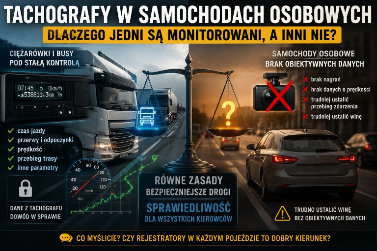 Parlamentarzyści zastanawiają się nad tachografami w samochodach osobowych