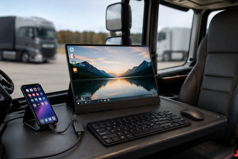Przenośny monitor ZEUSLAP P16K i smartfon – mobilny komputer